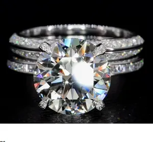 Anillo de Compromiso de Lujo con Moissanita de Corte Ovalado, Plata de Ley 925, Banda Pavé, Anillo de Boda para Mujer, Joyería - Product Image 2