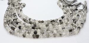 Cuentas redondas facetadas de rutilo negro natural AAA de 5.5-6 mm, cuentas de piedras preciosas de rutilo, cuentas de rutilo negro facetadas de 14 pulgadas para joyería - Product Image 4
