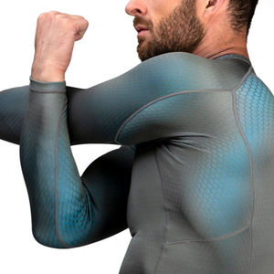 T-shirt Rashguard Homme Col Montant Musculation Surf Polyester/Coton Séchage Rapide Fitness Gym Course Personnalisable Logo Couleur 100% Haute Qualité - Product Image 5