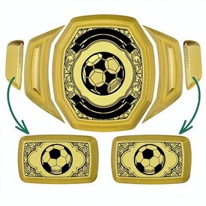 Cinturón de Título personalizado para adultos estilo de lucha libre profesional con logotipo y correa de cuero - Product Image 1