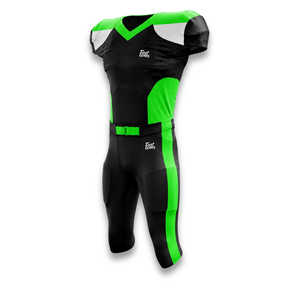 Custom Men's Black Green American Football Jersey Short Sleeve V-<b>Neck</b> Moisture Wicking Fitted Sport Apparel - Product Image 3