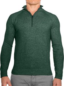 Pull à col roulé imprimé avec fermeture éclair quart de tour, tenue décontractée d'hiver, pull de sport pour homme, en coton molletonné, écologique - Product Image 4