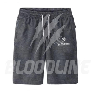 Shorts Bermuda décontractés pour homme BLOODLINE, bleu marine, taille mi-haute, élastiques, respirants, en maille, motif camouflage, en PU, avec poches - Product Image 3