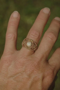 Handmade Macrame Pearl <b>Ring</b> <b>Adjustable</b> Boho String <b>Ring</b> Natural Pearl Gemstone Minimalist Jewelry for Women - Product Image 6
