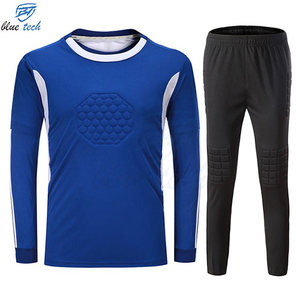 ชุดผู้รักษาประตูฟุตบอลคุณภาพสูง เสื้อเจอร์ซีย์พร้อมกางเกงบุฟองน้ำพิมพ์ลาย ป้องกันรังสียูวี แห้งเร็ว ชุดยูนิฟอร์มผู้รักษาประตูแบบกำหนดเองได้ - Product Image 1
