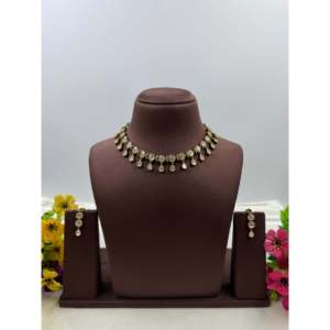 Indian Ethnic Artificial <b>Bridal</b> <b>Jewelry</b> <b>Set</b>-Aarohi Victorian Premium Gold Plated Necklace - Product Image 3