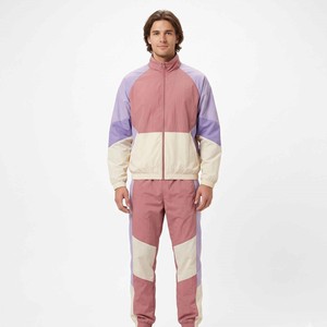 OEM Custom logo Reflective Jogging Nylon Tracksuit Men's Windbreaker Tracksuit Nylon <b>Sets</b> White Pipping Stripes for Men - Product Image 5