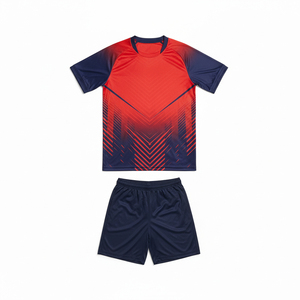 Ensemble d'uniformes de football respirants de haute qualité, grande taille, avec logo personnalisé, tenue d'entraînement d'été à manches courtes - Product Image 1