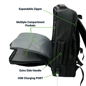 Sac à dos de voyage multifonctionnel extensible avec port USB pour étudiants - Product Image 5