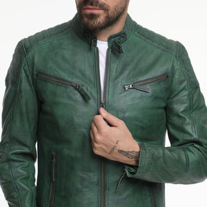 Livraison rapide, veste en cuir pour homme entièrement personnalisable, design unique, matériau de marque authentique, fermeture éclair, vestes en cuir pour homme - Product Image 4