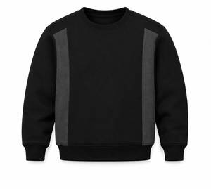 เสื้อสเวตเชิ้ตคอกลมผ้าฟลีซแบบมีแผ่นผ้าต่อสำหรับผู้ชาย งานศิลปะแบบกำหนดเอง ทรงปกติ สีพื้น เสื้อสวมหัวลำลอง ผ้าฝ้ายถัก เฟรนช์เทอร์รี่ - Product Image 2