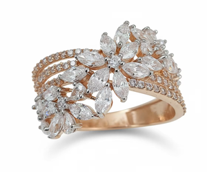 Elegant Yellow 22k <b>Gold</b> Plated Women's <b>Ring</b> Prong Setting Trendy Engagement Jewelry Radiant Glossy Finish Sophisticated Fashion - Product Image 4