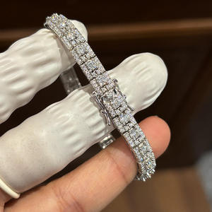 Classic Design 925 Sterling Silver Moissanite Bracelet with Secure Box Clasp for <b>Men</b> Women Daily Wear and Wholesale Jewelry Use - Product Image 1