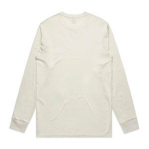 T-shirt à manches longues pour homme en coton premium, poids lourd 6,5 oz, col rond uni, décontracté, manches à revers, confortable, taille 2XL - Product Image 2