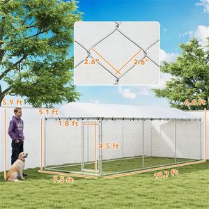 Cuccia e Gabbia per Cani da Esterno in Argento, Casette e Mobili per Animali Domestici - Product Image 6