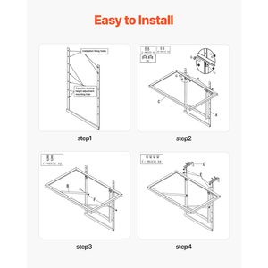 Tavolo Pieghevole in Metallo 19 X 24 per Balcone, Tavolo da Bar per Ringhiera Esterna, Regolabile a 5 Livelli per Applicazione in Camera da Letto - Product Image 3