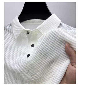 Polo Homme en Soie Glacée à Manches Courtes, Couleur Unie, Tissu Respirant Léger et Doux, Confortable – Vente en Gros - Product Image 4