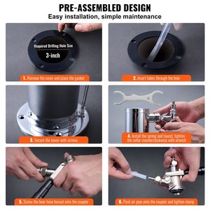 Dispenser per Birra alla Spina a Rubinetto Singolo in Acciaio Inossidabile, Kit Torre Kegerator con Tubazioni Preassemblate Incluse - Product Image 6