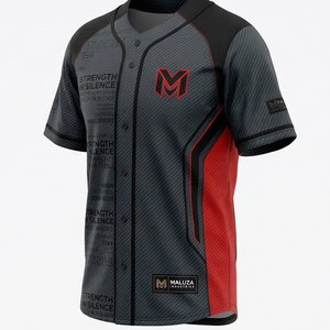 Camiseta de béisbol con logo personalizado, ropa deportiva de moda urbana, uniforme de equipo sublimado, uniforme de béisbol MALUZA INDUSTRIES - Product Image 5