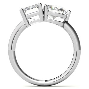 2.75TCW Emerald Cut And Round Brilliant Cut VVS1 Moissanite Engagement <b>Ring</b> Toi Et Moi <b>Ring</b> 10K White Gold <b>Two</b> <b>Stone</b> Wedding Rin - Product Image 6