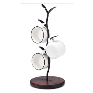 Large Wrought Iron Mug Holder With 4 Hooks Perfect For Big Families And Large Mug Collections At Home - Product Image 3