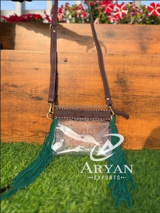 Manufacturer Customized Transparent <b>Purse</b> Stadium Approved Hand Tooled Leather Crossbody Shoulder Bag <b>Small</b> Clear Bags for Women - Product Image 1