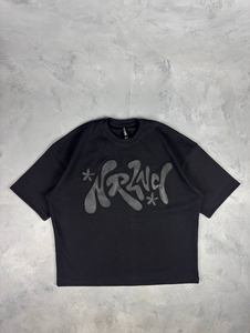 <b>Red</b> <b>Oversized</b> Men's T-<b>Shirt</b> With Black Letter Pattern Front Print Short Sleeve O-Neck Street Style Jersey Fit for low prices - Product Image 2