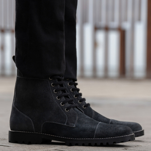 Bottes Formelles de Haute Qualité pour Hommes, en Daim Gris Élégant, en Cuir Véritable, Semelle en Caoutchouc Antidérapante avec Talon, Vente en Gros OEM - Product Image 4