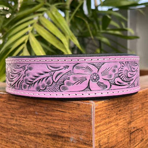 Nouvelles fournitures pour animaux de compagnie collier pour animaux de compagnie en cuir usiné de luxe robuste collier de chien réglable en cuir véritable pour petit chien grand et moyen - Product Image 2