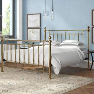 Cadre de lit indien en laiton fait main avec une finition riche, un support robuste et un style de décoration de chambre inspiré du patrimoine - Product Image 2