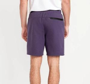 Shorts de survêtement de haute qualité en tissu 100% coton avec poche zippée, décontractés, en molleton, taille élastique, couleur vert-bleu foncé et violet, chauds - Product Image 6