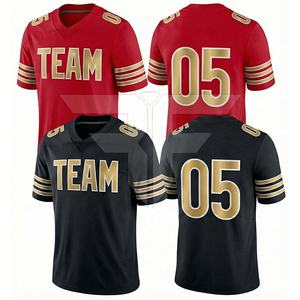 Ventes en gros de maillots de football américain personnalisés, ensembles de pantalons, manches courtes, 100% polyester, antibactériens et respirants, tailles plus grandes - Product Image 3