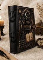 Nouveau carnet en cuir New Era Witch's Library, reliure cousue, livre des ombres, 100 feuilles, impression UV, cadeau pour les passionnés de magie