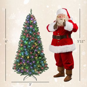 6ft Prelit RGB Dynamic <b>LED</b> Christmas <b>Tree</b> with Remote Control Daily Timer Hinged Design Easy Assembly Christmas Decorations - Product Image 3