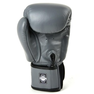 Gants de boxe gris Premium Twins pour l'entraînement et le sparring, logo personnalisé, cuir de vachette véritable - Product Image 4