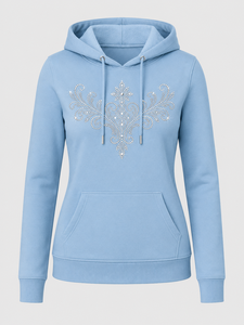 Sudadera con Capucha de Forro Polar con Pedrería para Mujer, Sudadera Cálida con Capucha, Suave y Casual para Otoño e Invierno - Product Image 1
