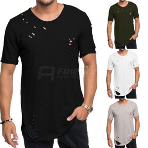 Camisetas de Algodón 100% con Diseño Desgastado, Estilo Moderno e Informal, Perfectas para la Moda Urbana de Verano - Product Image 6