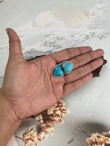 Arizona Turquoise Heart <b>Adjustable</b> <b>Ring</b> Handmade Sterling Silver Southwestern Artisan Boho Jewelry for Her - Product Image 5