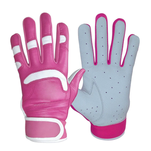 Comfortable Anti-Slip Baseball Batting <b>Gloves</b> for Adults and <b>Youth</b> New White Blue Short Cuff Breathable Leather <b>Gloves</b> - Product Image 4