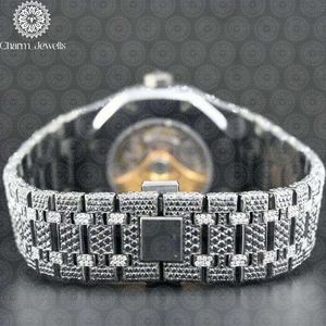 Montre de luxe Charm Jewells en acier inoxydable, 40 mm, carrée, analogique, mécanique, verre cristal, 10 bars de résistance à l'eau, fermoir pliant pour homme - Product Image 3