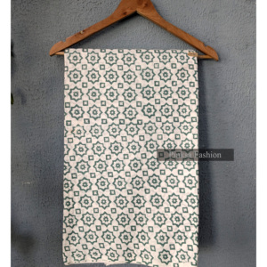 ผ้าฝ้ายพิมพ์ลายบล็อกอินเดีย ลายดาวเรขาคณิต สำหรับเสื้อผ้าและของตกแต่งบ้าน - Product Image 1