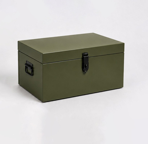 Coffre de rangement moderne en métal avec design pliable, construction en acier durable, poignées pour l'organisation quotidienne des vêtements - Product Image 6