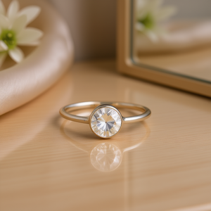 <b>Labradorite</b> Moissanite <b>Ring</b> 1.6 Grams Elegant and Unique Jewelry Piece - Product Image 3