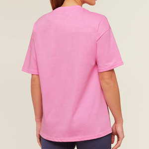 Camiseta informal de manga corta para mujer, cuello redondo, corte regular, tejido de punto, transpirable, de secado rápido, para uso diario, ajuste relajado, transpirable - Product Image 2