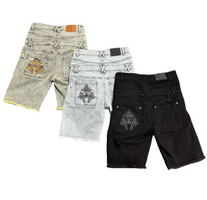 Shorts de mezclilla para hombre al por mayor, los mejores materiales, con logotipo bordado personalizado, precios económicos, del mejor fabricante, en tres colores. - Product Image 2