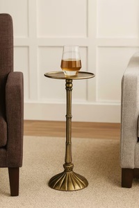 Unique Playing <b>Card</b> Accent Bar Side <b>Table</b> Clover Shaped Top Artistic Design Sturdy Build Statement Piece for Stylish Interiors - Product Image 4