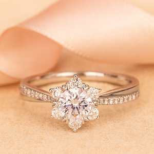 Zarkan 925 Hallmark <b>Silver</b> Heart Cut Diamond <b>Adjustable</b> <b>Ring</b> - Product Image 1