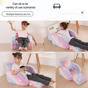 Bambino bambino 2-in-1 divano letto convertibile Morden Glow Dark <span class=keywords><strong>unicorno</strong></span> Design Flip, miglior regalo per ragazzi e ragazze OEM/ODM - Product Image 4