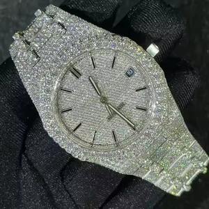 Montre de luxe pour homme avec logo personnalisé, diamants Moissanite de haute qualité, pierres VVS, bracelet serti de pierres, disponible au meilleur prix du marché - Product Image 6