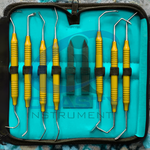 Ensemble d'instruments chirurgicaux dentaires manuels, poignée moletée noire, outils en acier inoxydable de classe I pour la chirurgie buccale, couleur personnalisée - Product Image 6